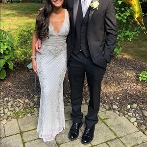 Sherri Hill size 2 silver dress